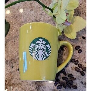 Starbucks Icon Siren Chartreuse Green Coffee Tea Ceramic Cup Mug 10oz 2021